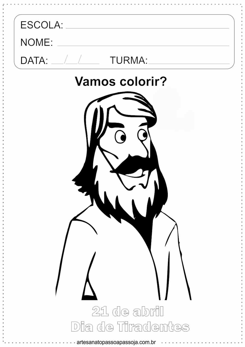 tiradentes para colorir