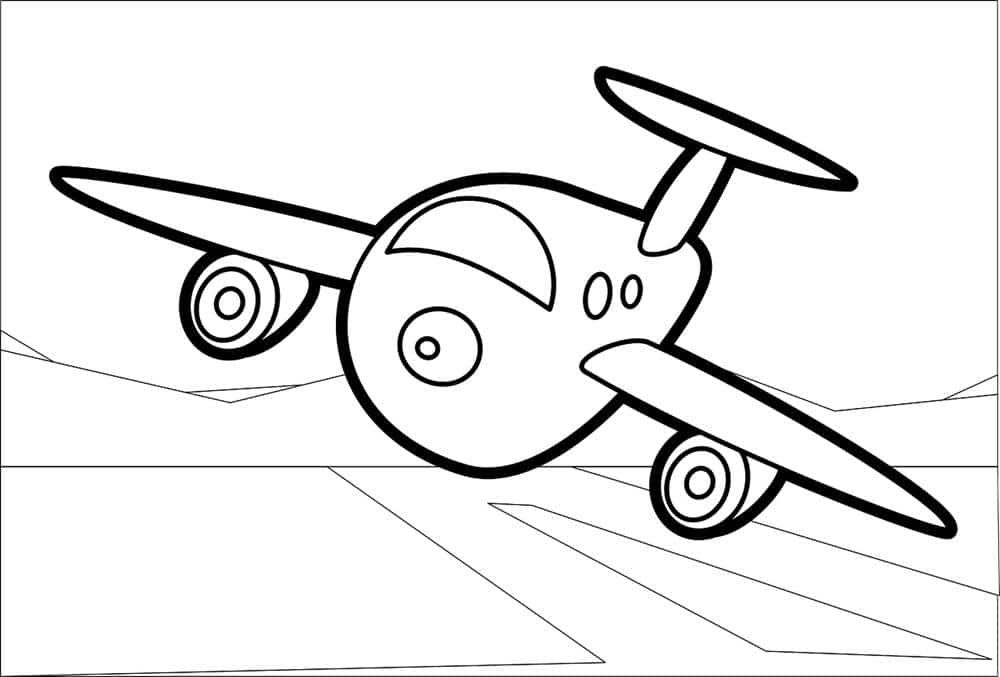 Desenho de avião para colorir