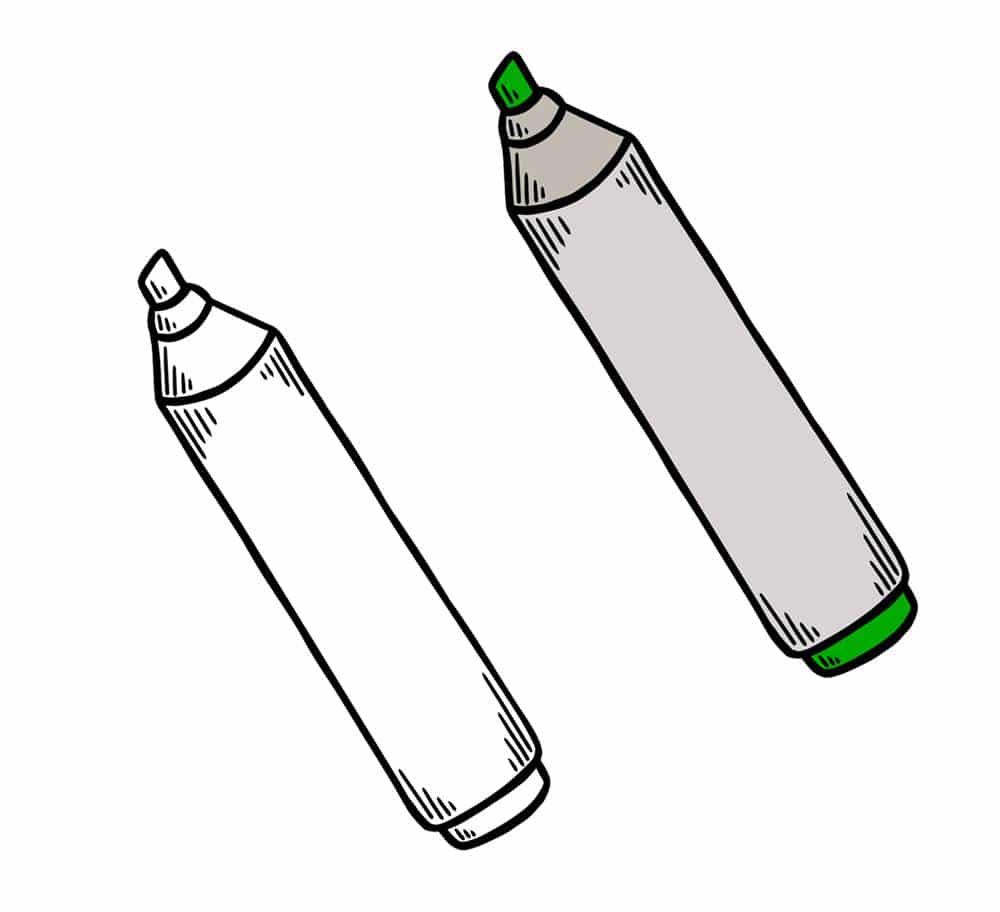 Desenho de canetas para imitar