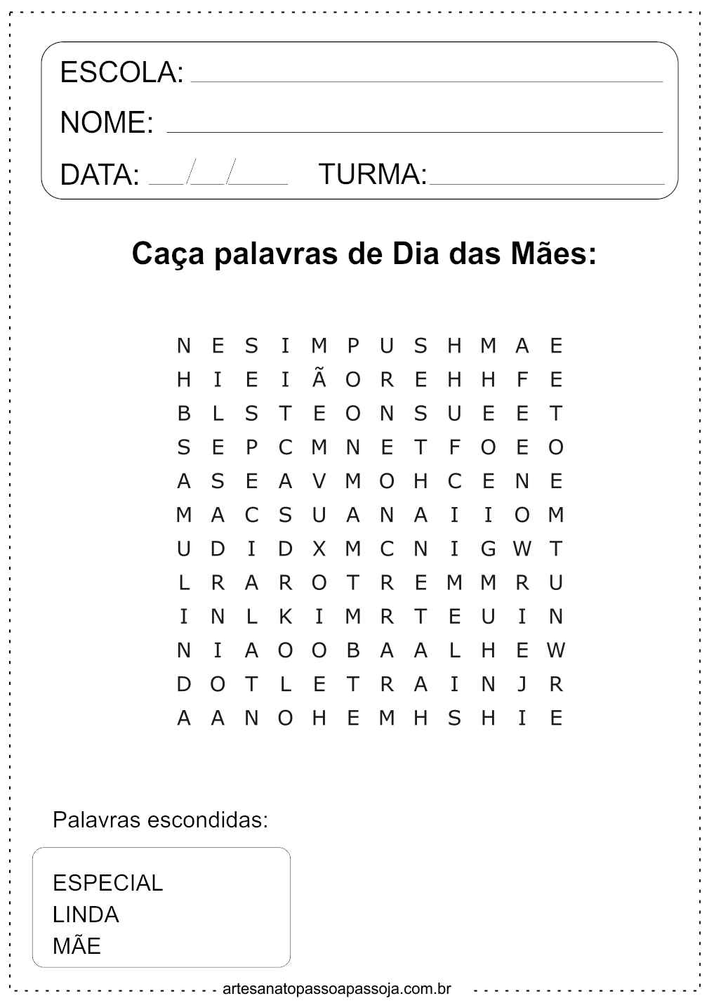 Atividades de Dia das Mães para educação infantil para imprimir