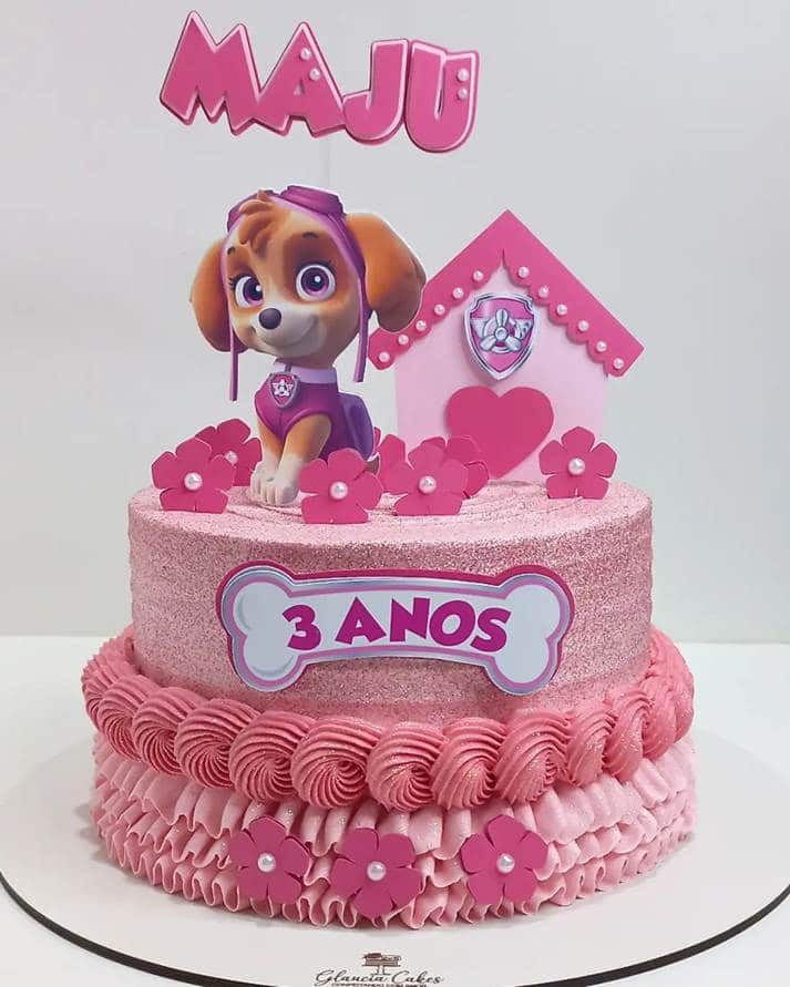 Bolo Patrulha Canina rosa