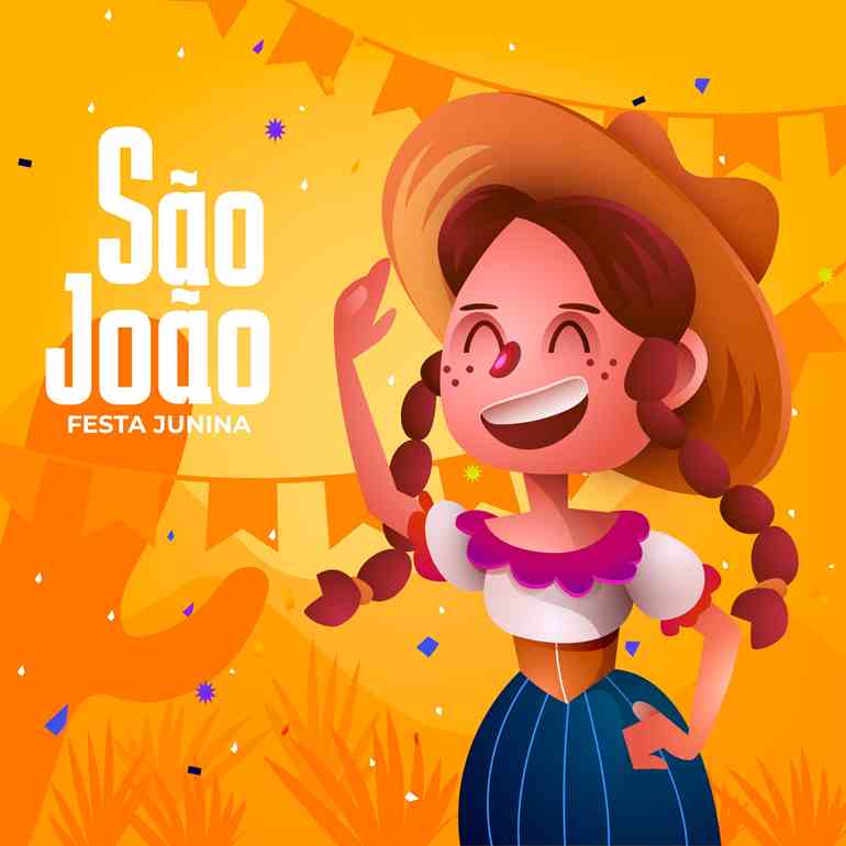 Convite caipira laranja