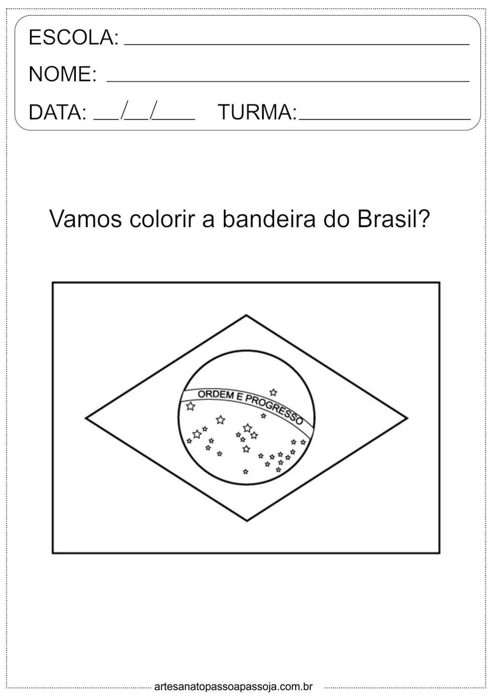 bandeira do brasil para colorir semana da independencia