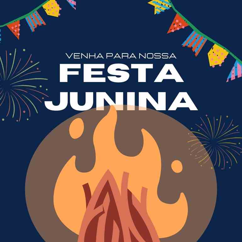 Convite caipira com fogueira