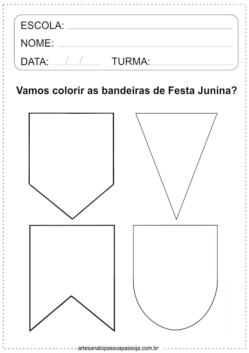 atividade festa junina para colorir