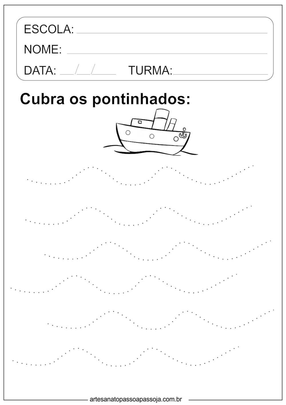 Atividades de coordenação motora para imprimir