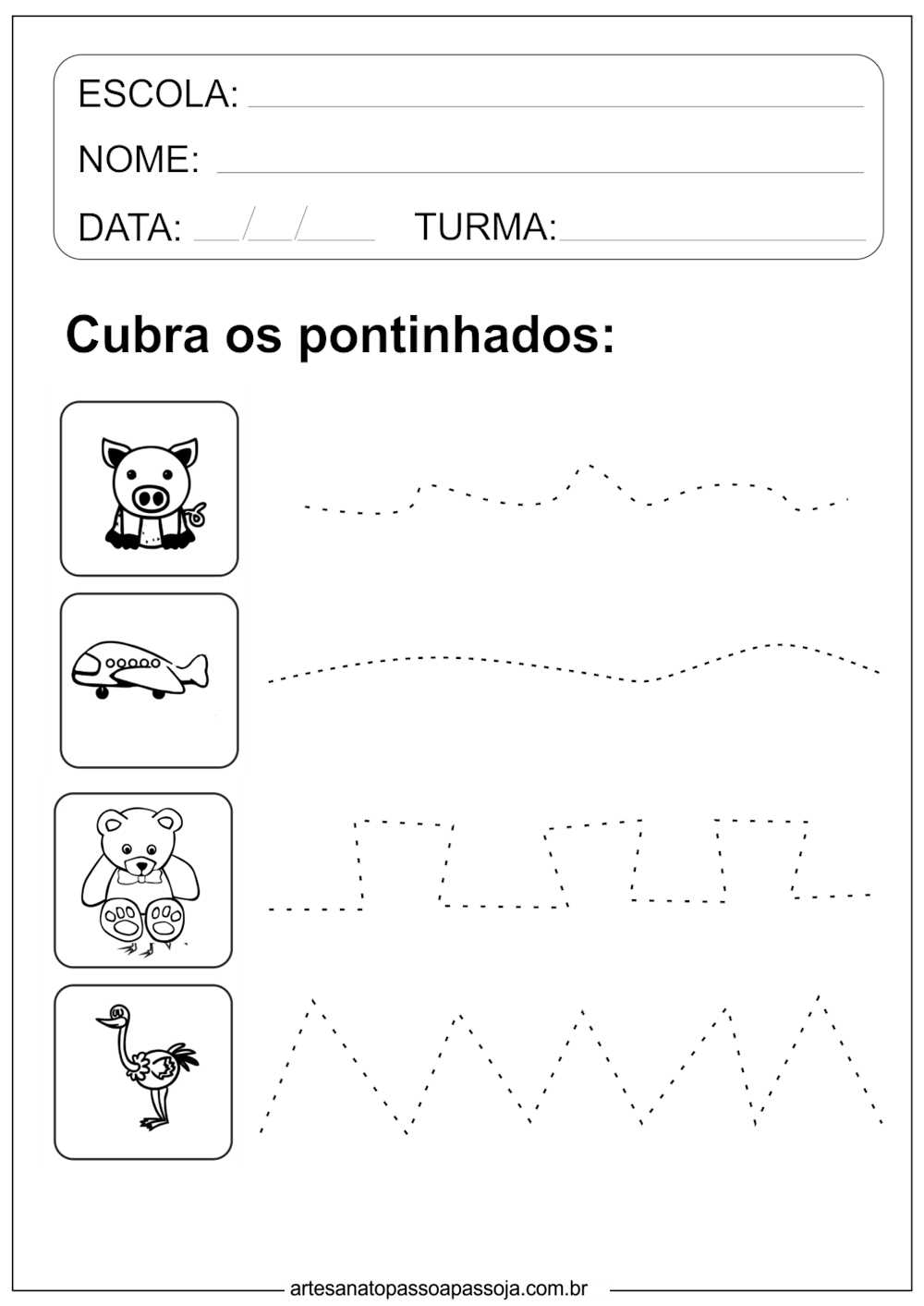 atividade infantil pontilhado