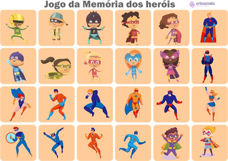 Jogos da Memória para Imprimir e Recortar - Desenhos Para Colorir