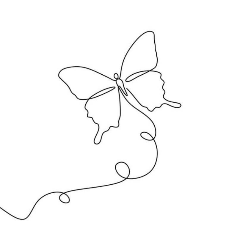 Desenho de borboleta bordado para imprimir