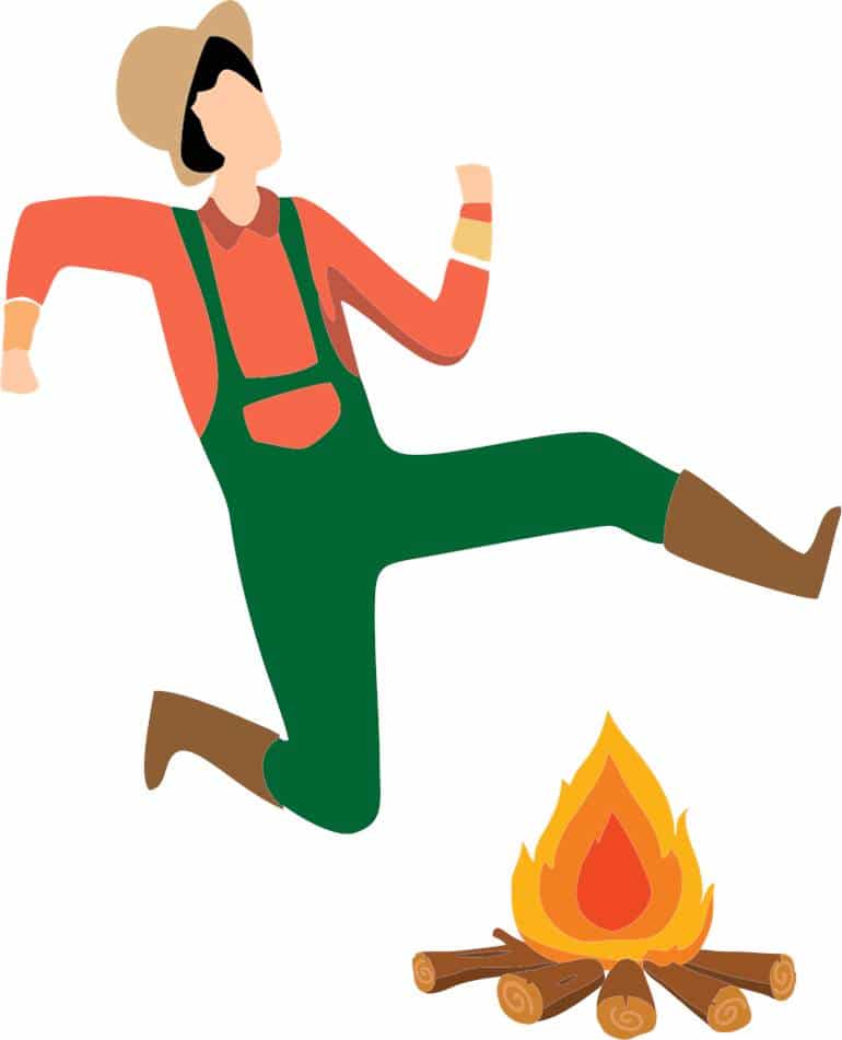 brincadeira de pular fogueira