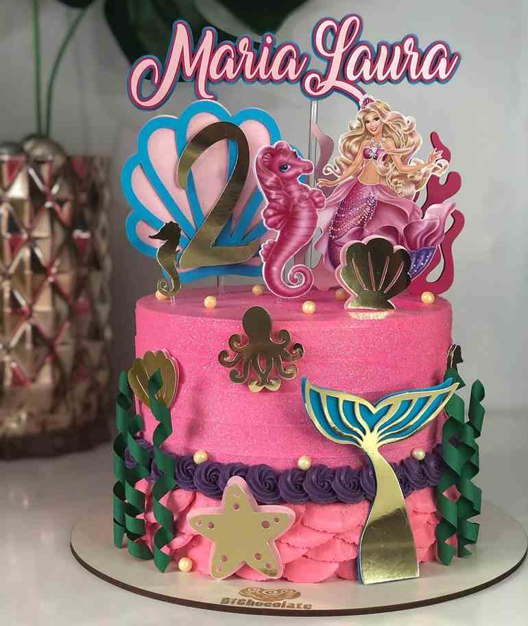 Bolo de Gomas Barbie Sereia Merliah, Osbolosdasmanas