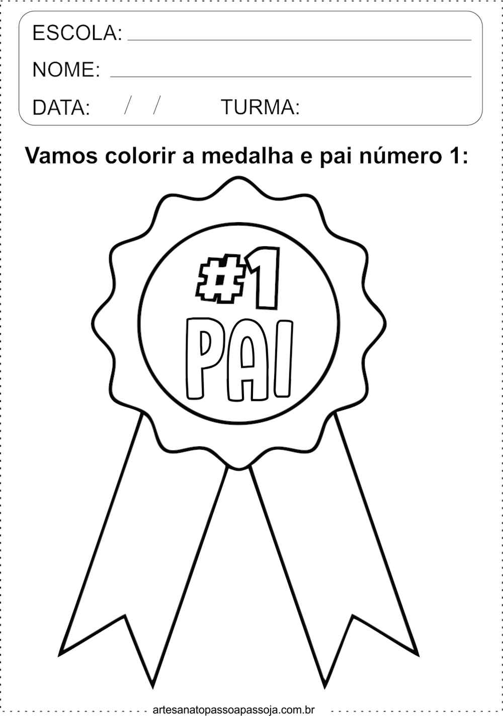 atividade selo melhor pai para colorir