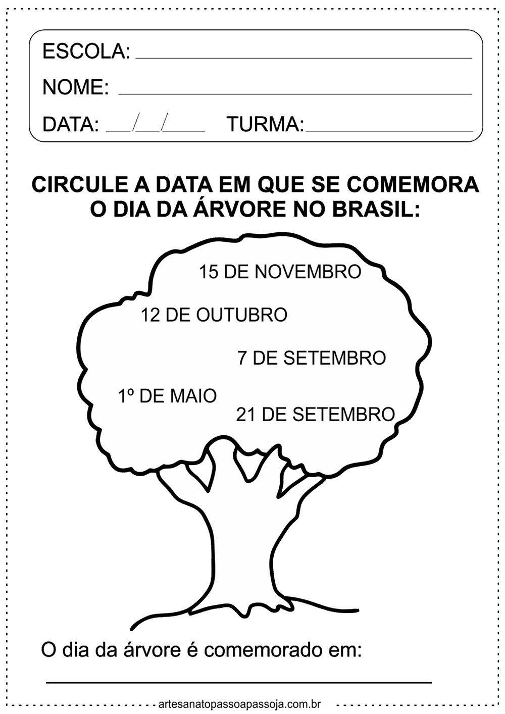 atividade de historia do dia da arvore