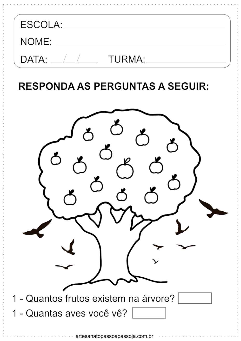 atividade de matematica dia da arvore