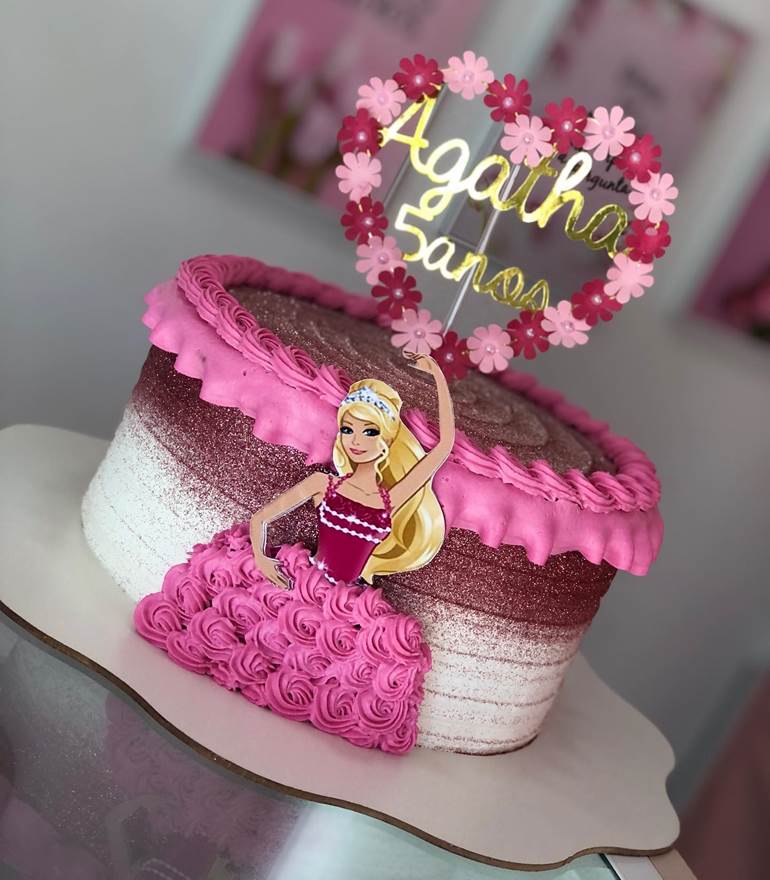 Bolo de bailarina com glitter