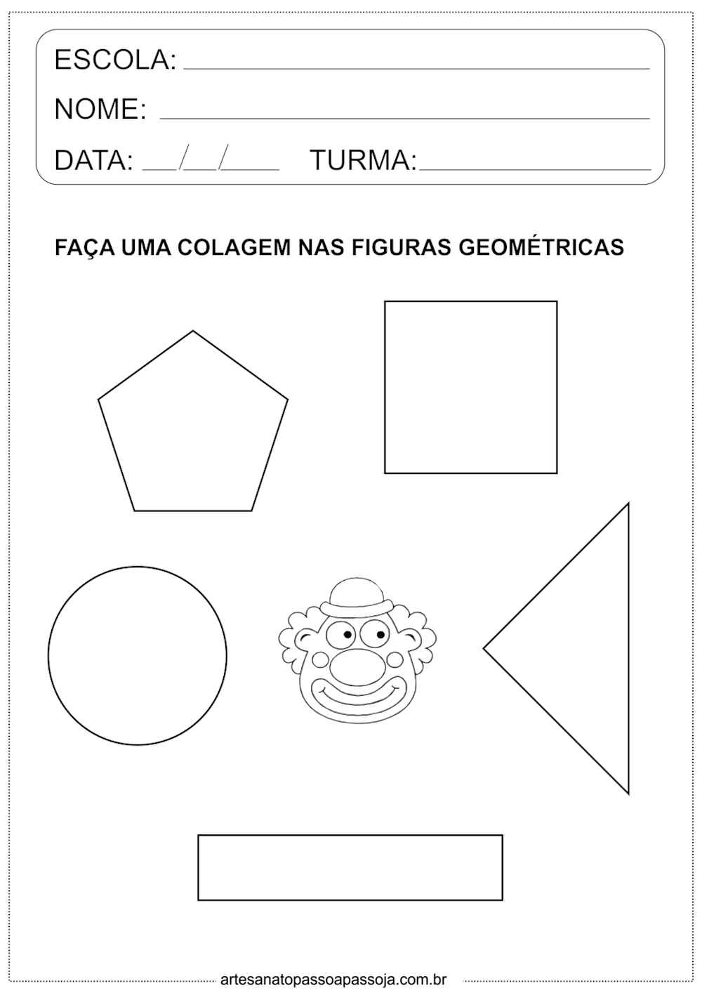 Atividade de figuras geométricas para educação infantil