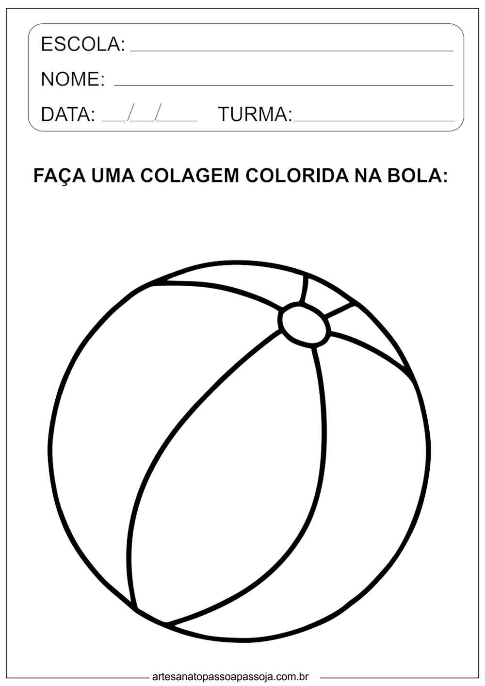 Atividade de colagem