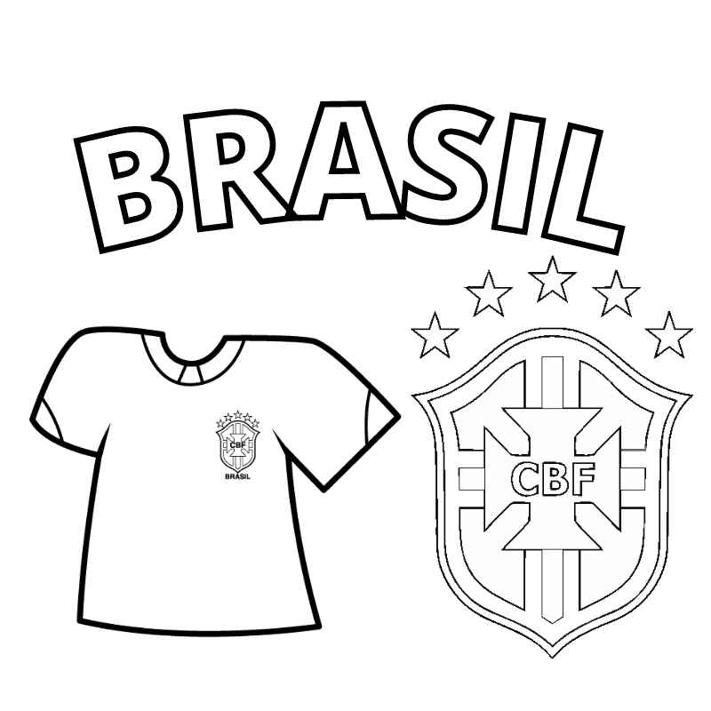 uniforme do brasil para colorir