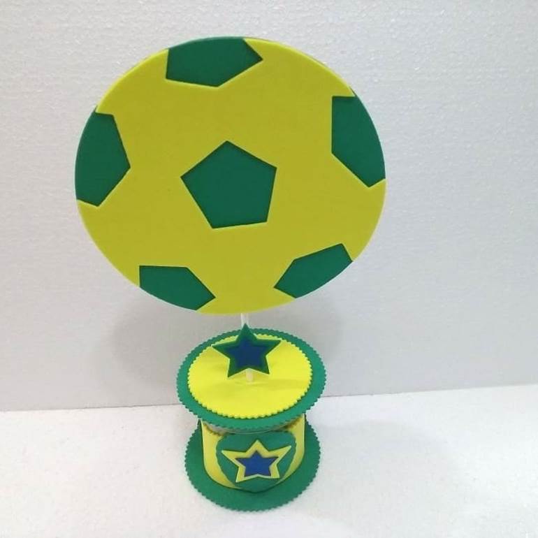 Decoração de futebol verde e amarela