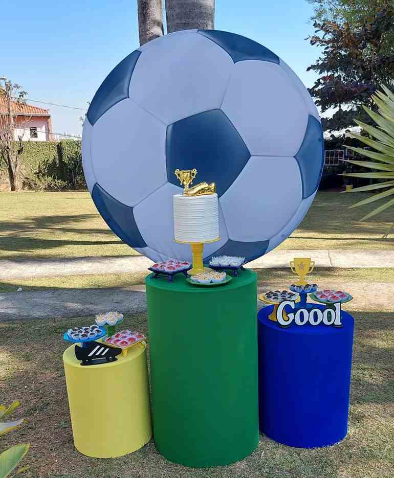 Painel copa do mundo de bola de futebol