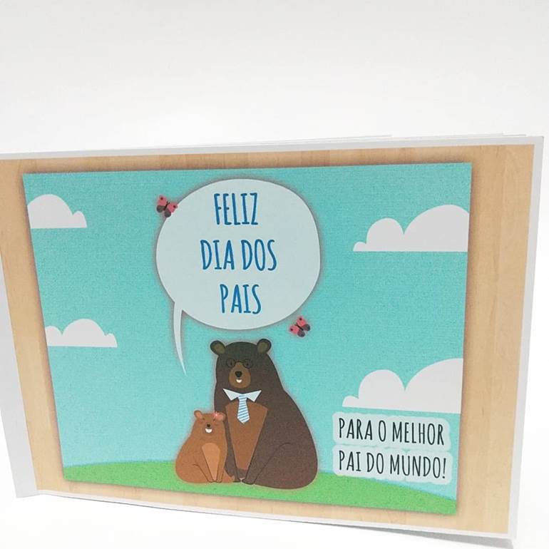 Cartão para dia dos pais com ursos