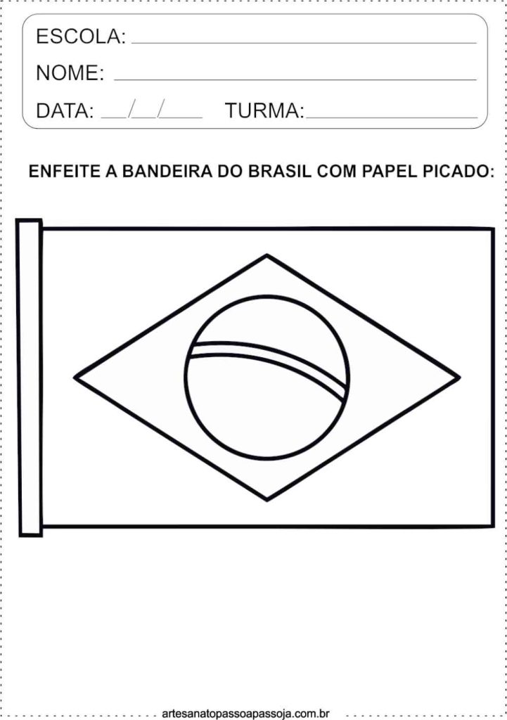 atividade para enfeitar a bandeira do brasil
