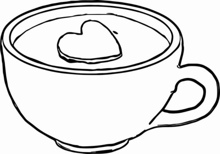 Desenho xícara de chá fofa