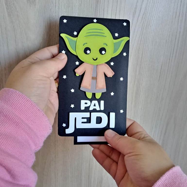 Cartão de dia dos pais para educação infantil Jedi