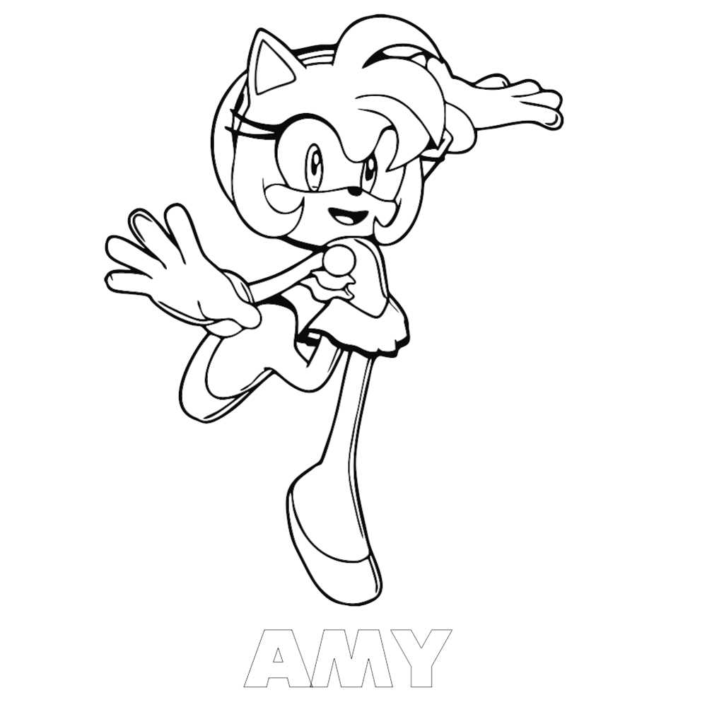 super sonic para colorir amy