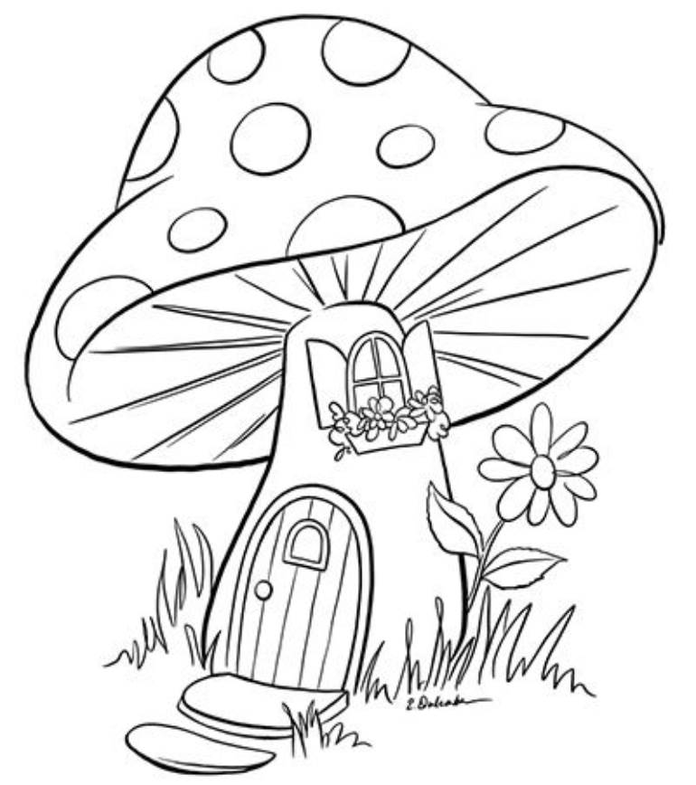Desenho Cogumelo fofo