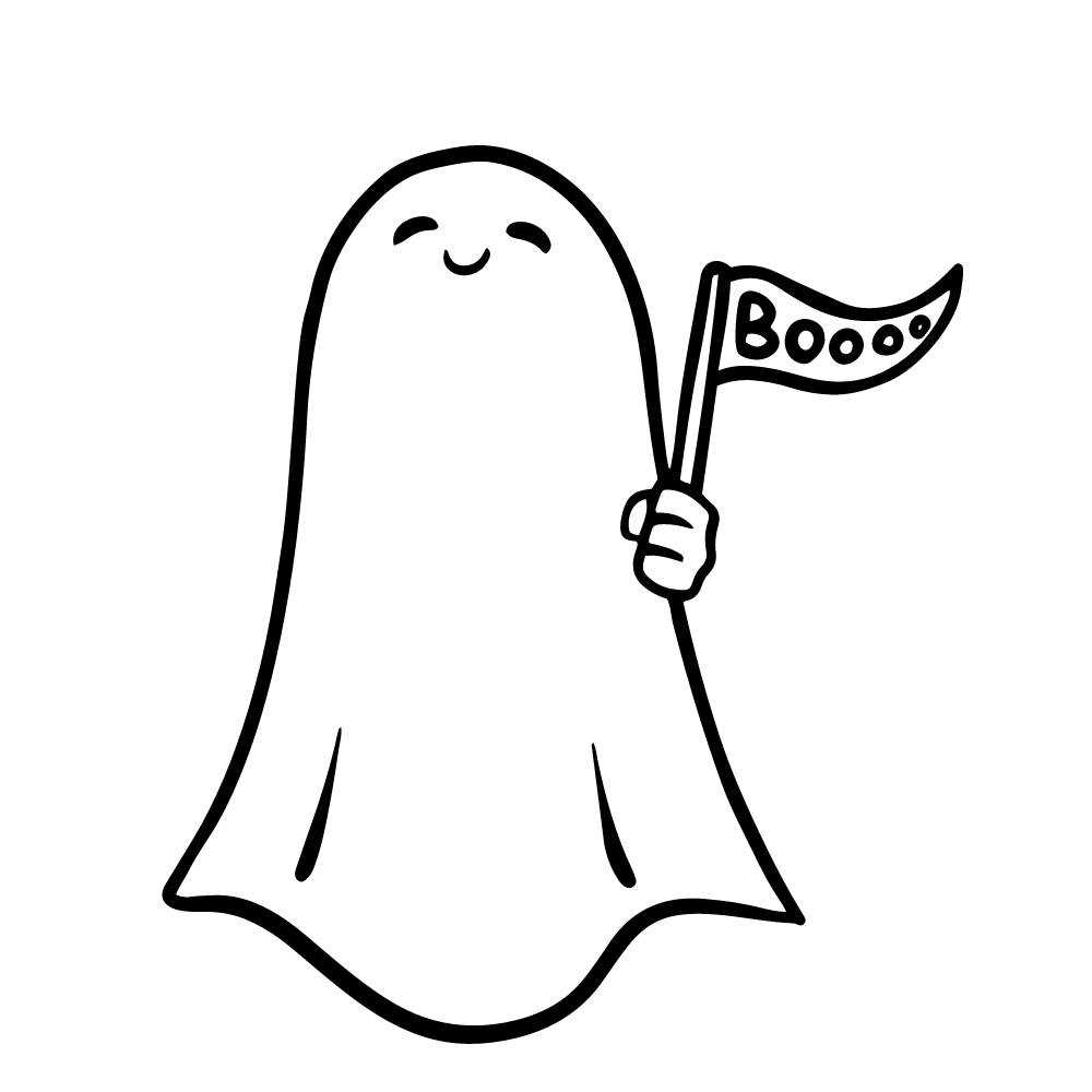 Desenho de fantasma halloween