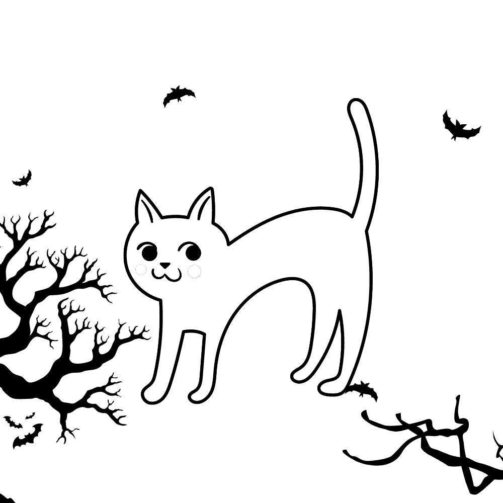 Desenho de gato halloween