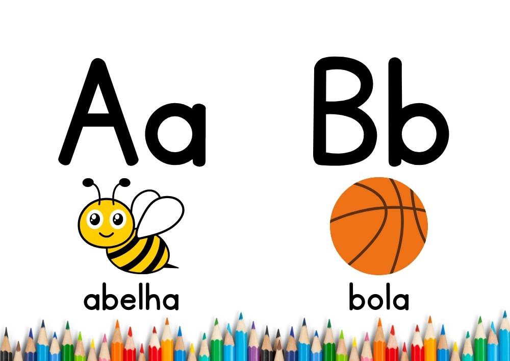 Letra A e B coloridas