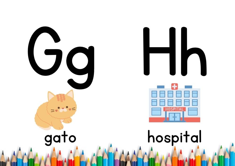 Letra g e h para imprimir