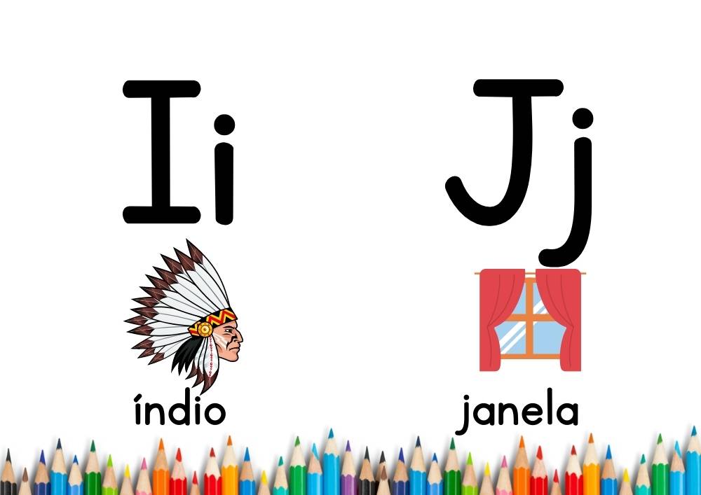 Letra i e j colorida