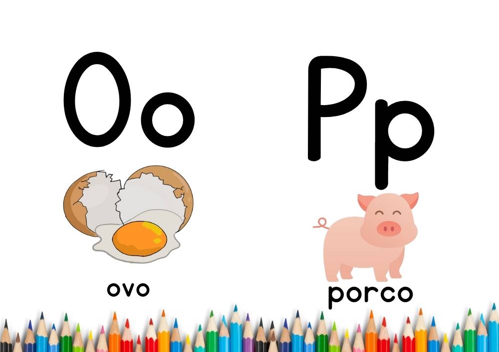 Letras o e p para imprimir
