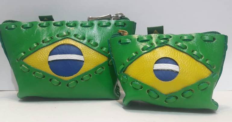 Bolsa de couro do Brasil para copa do mundo