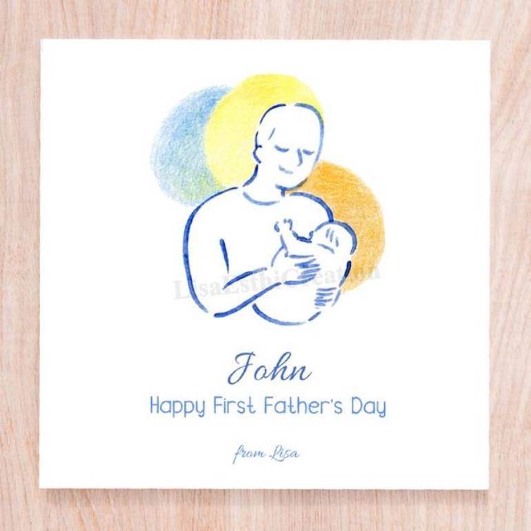 Cartão de dia dos pais com ilustração