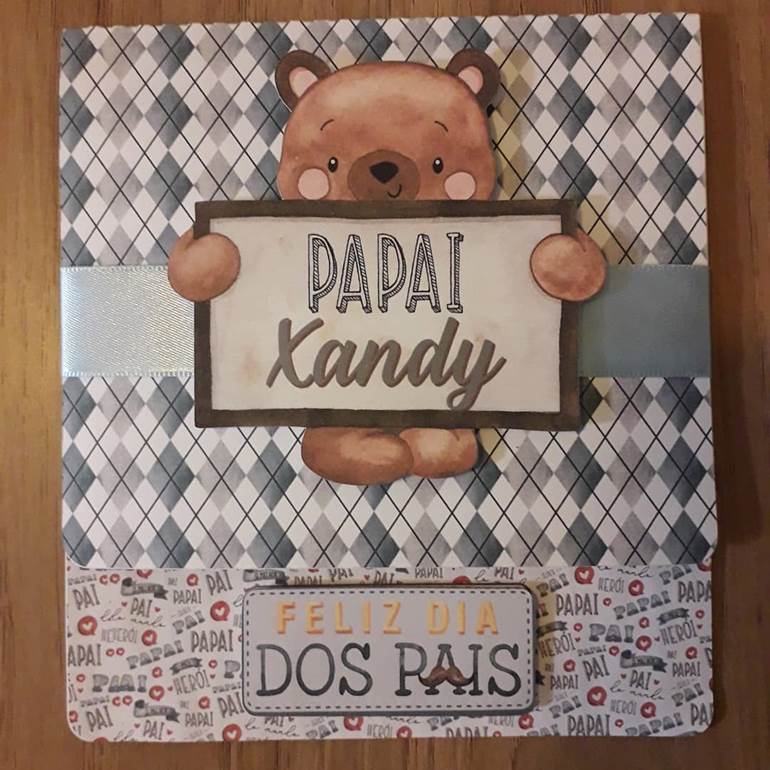Cartão com urso de dia dos pais
