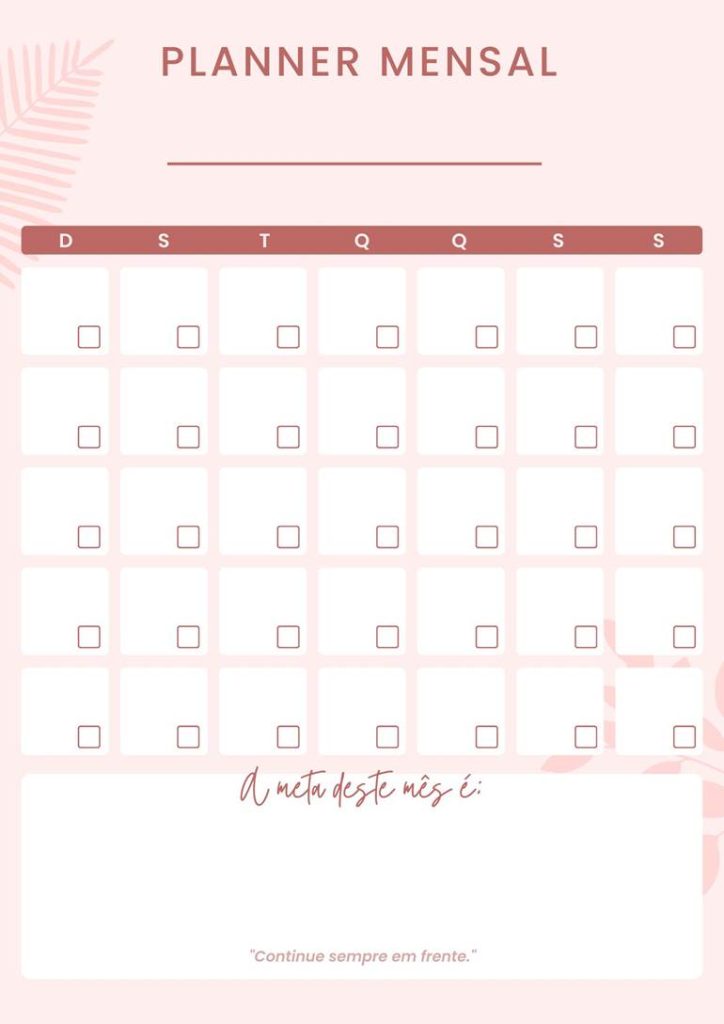 Planner mensal geométrico