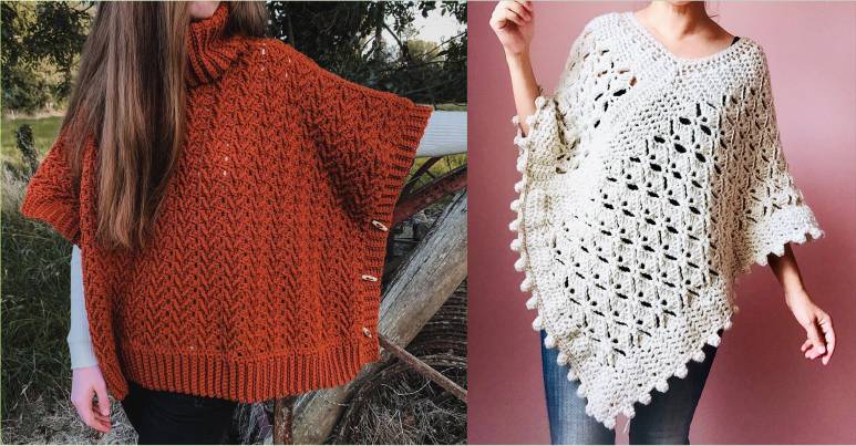 moda de poncho inverno