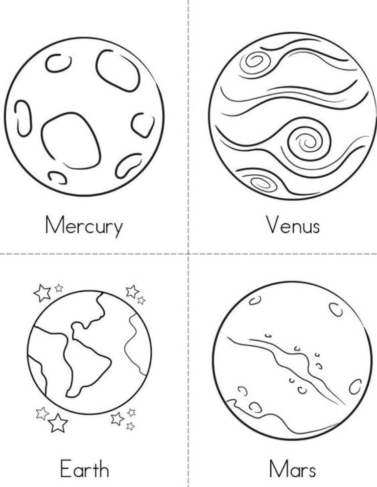Desenho Planetas fácil