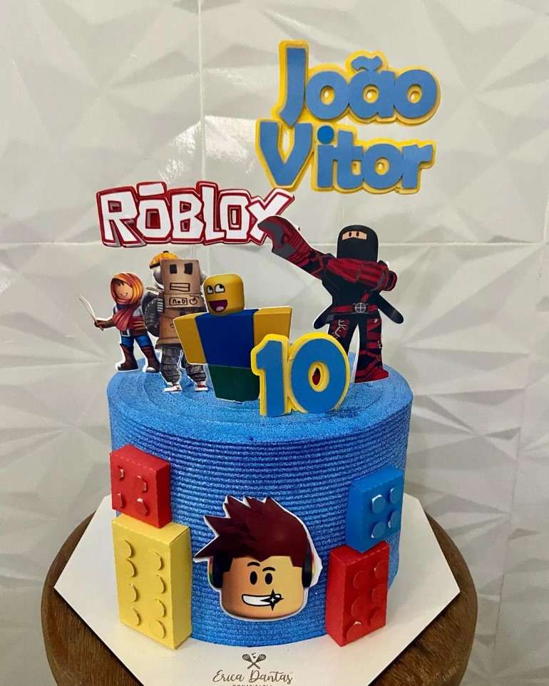 bolo tema roblox. #roblox #aniversário 