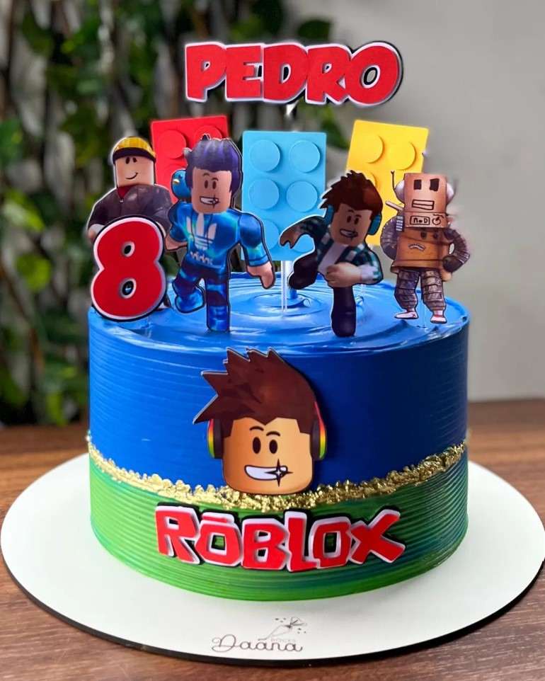 bolo de aniversário tema roblox #boloroblox #roblox