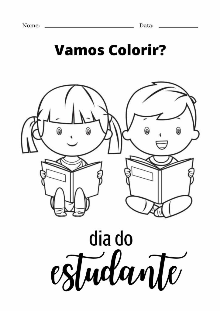 colorir dia do estudante