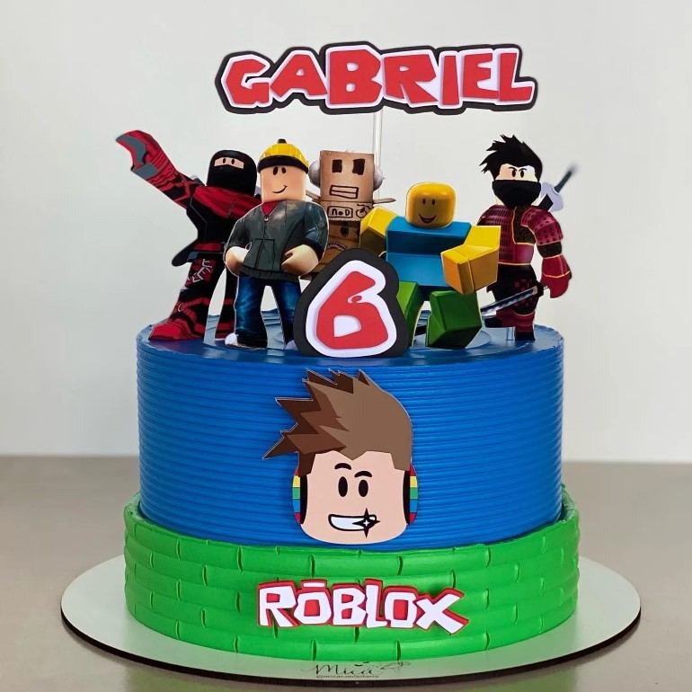 bolo de aniversário tema roblox #boloroblox #roblox