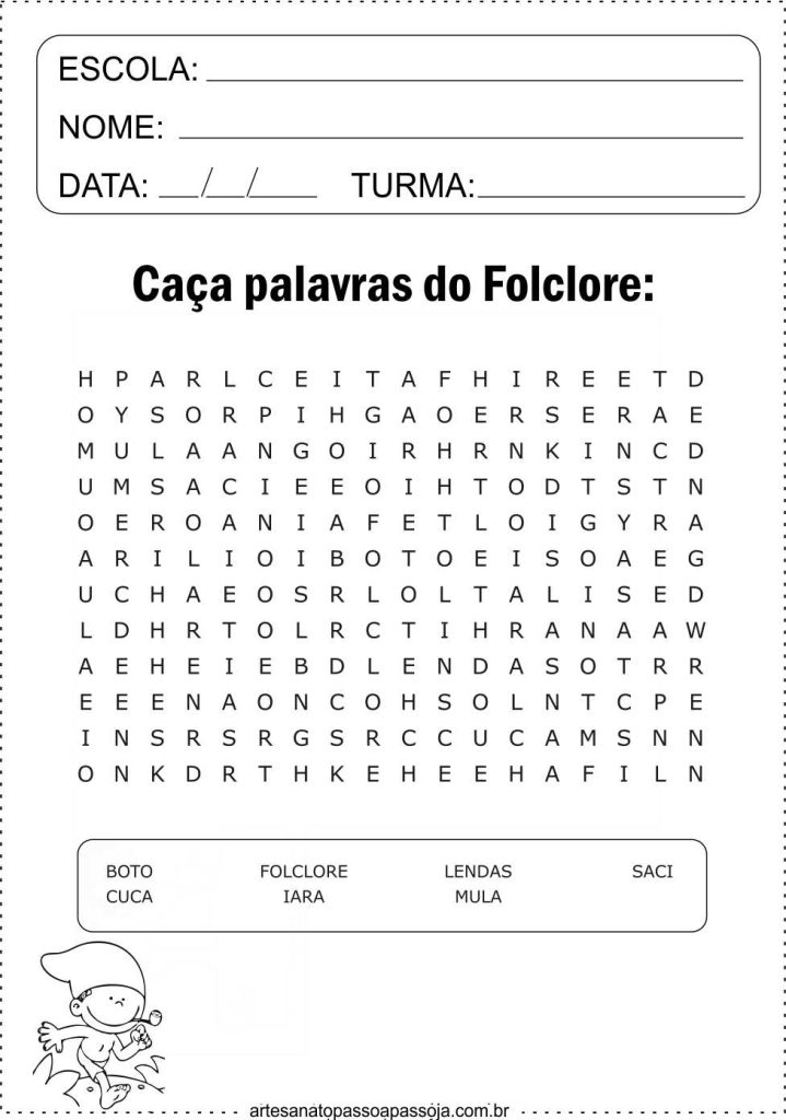 caça palavras do folclore