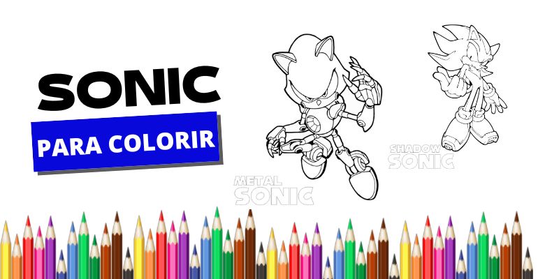 Conjunto para colorir do Sonic multicolorido ㅤ, Colorir de licença