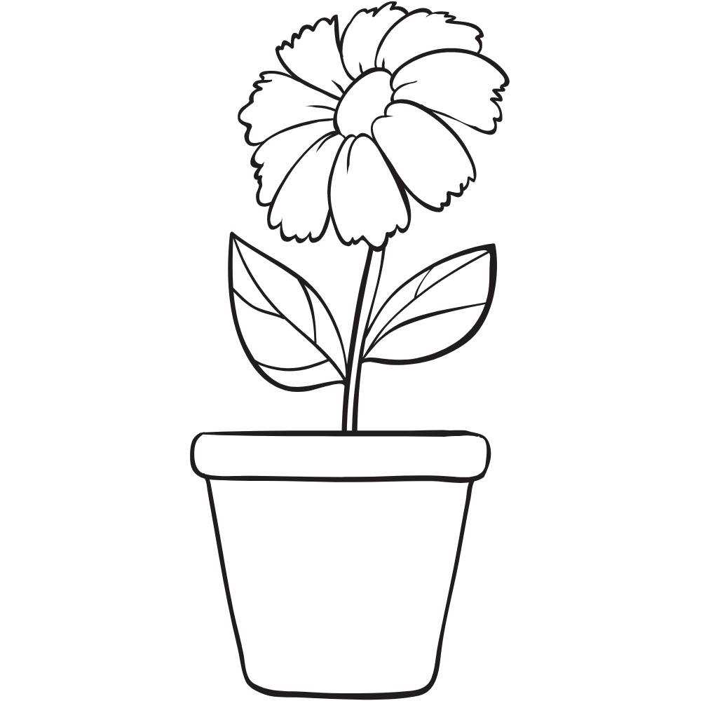 Vaso de flor para desenhar