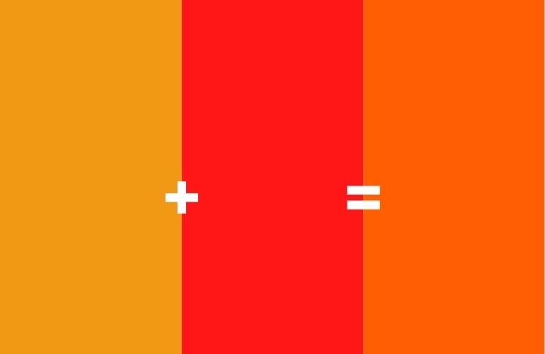 mistura de cores laranja